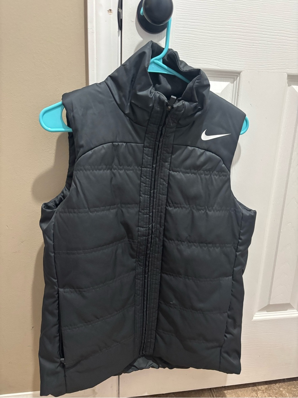 Nike Kids Black Quilted Puffer Vest with Swoosh